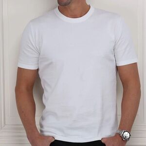 NEW Collars & Co. White Lucca Luxury Touch Cotton Silk T-Shirt Extra Large XL